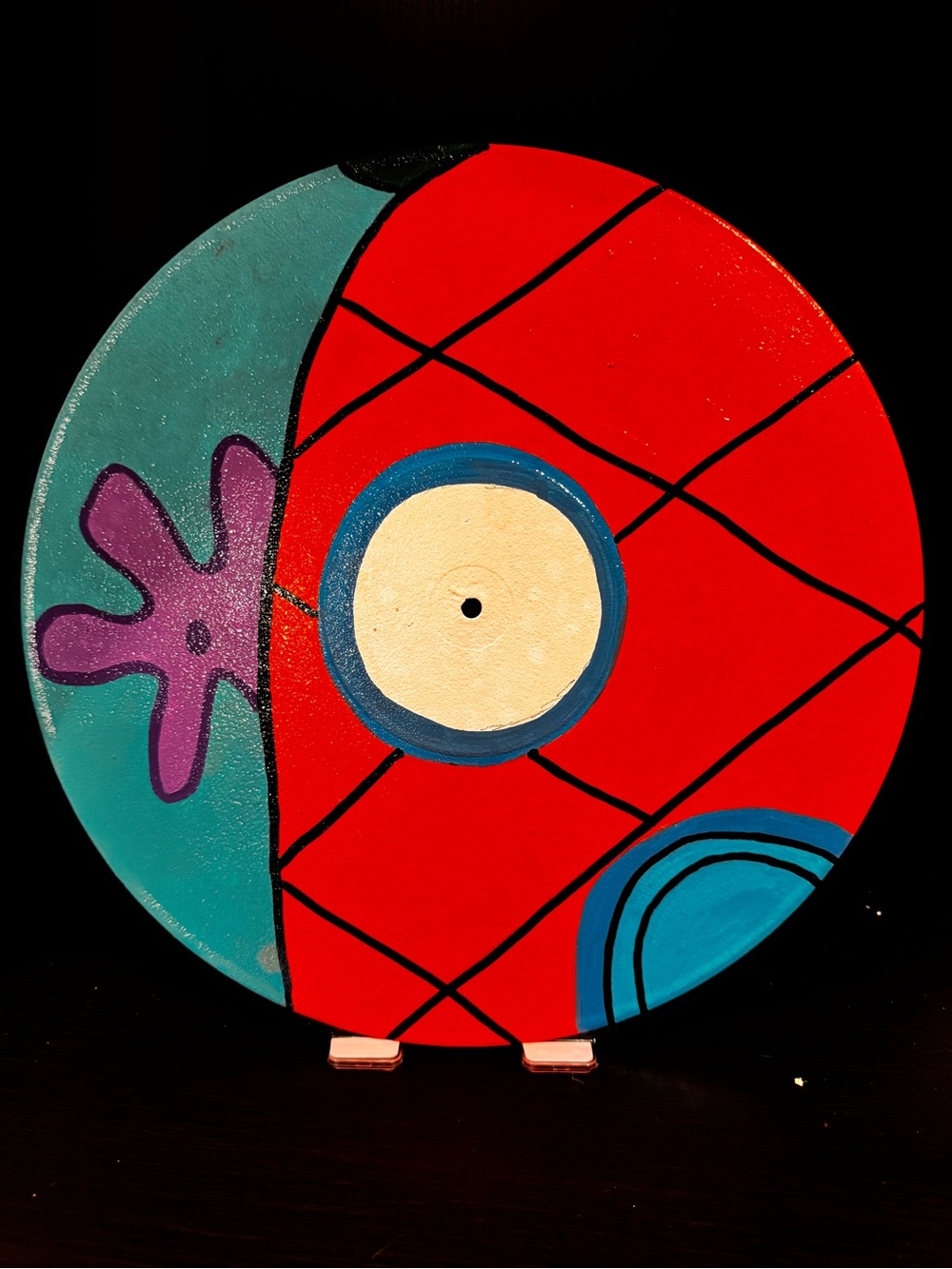 Vinyl Record Upcycled SpongeBob’s House Wall Art